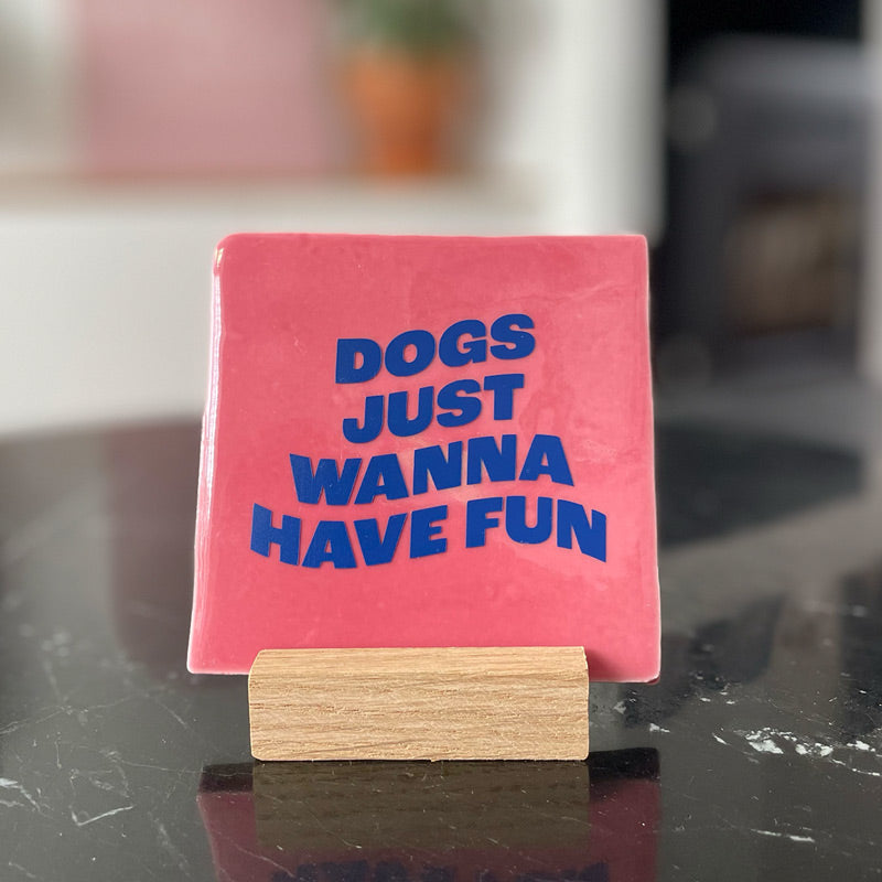 Quote Tegel - Dogs just wanna have fun - 10 x 10 cm