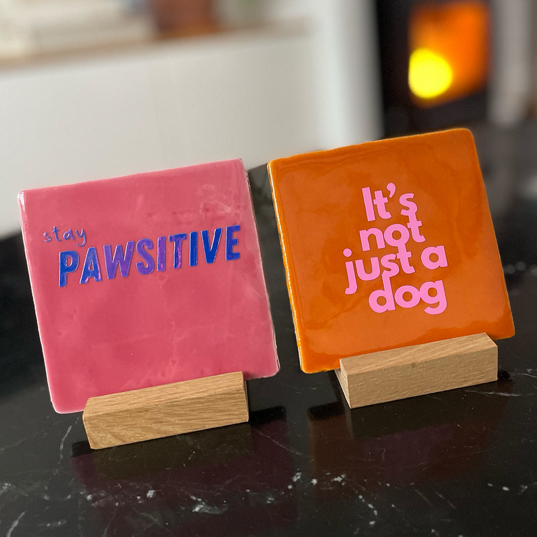 Neusje van Geusje - Quote Tegel - Stay Pawsitive