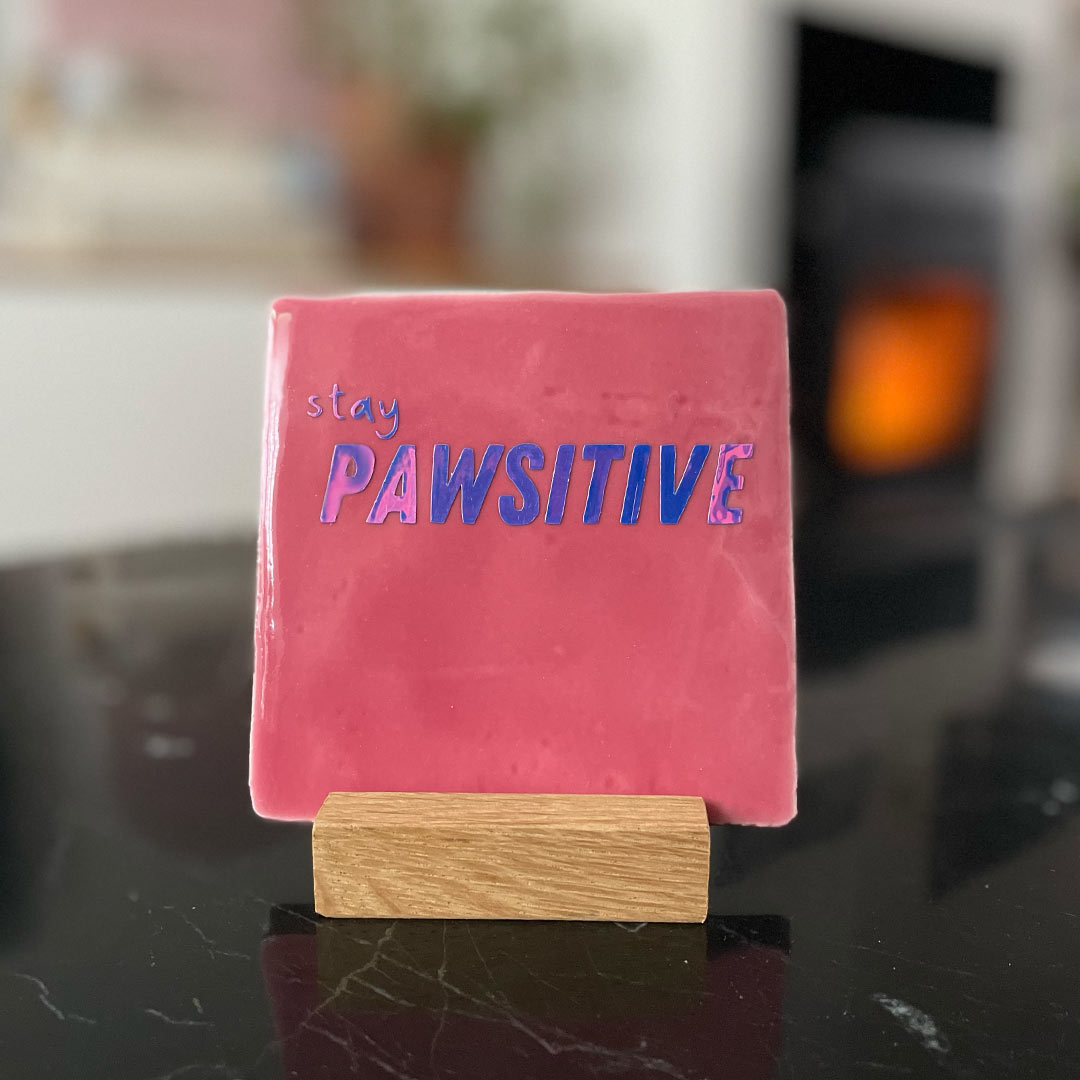 Neusje van Geusje - Quote Tegel - Stay Pawsitive