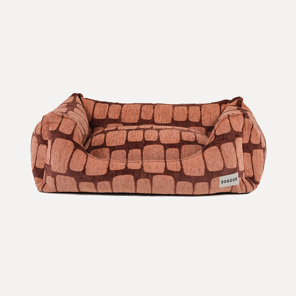 DOGGUO - Staple Stones sofa hondenmand - Brown/Peach