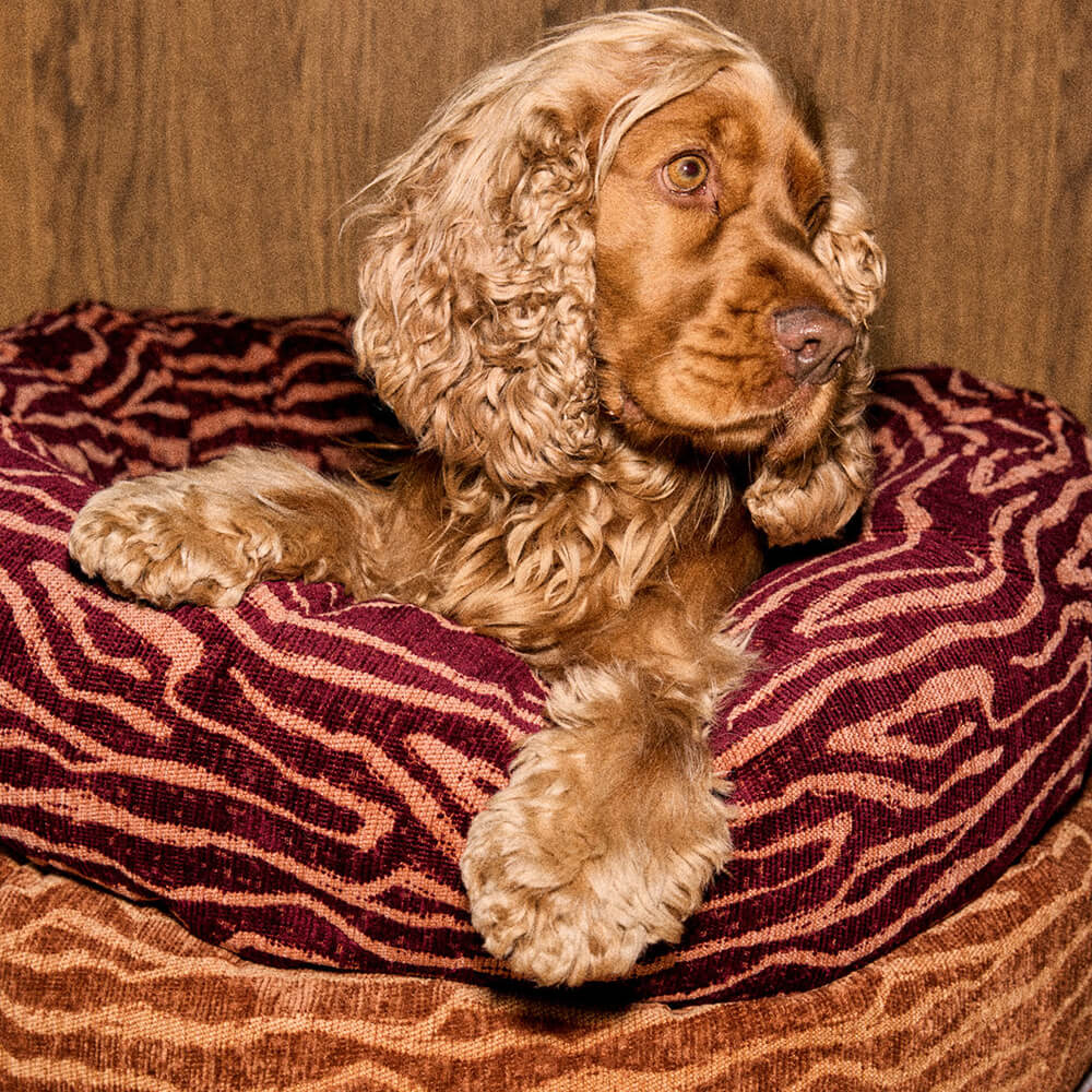DOGGUO - Ethnic ronde hondenmand - Beige/Brown