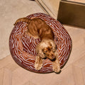 DOGGUO - Ethnic ronde hondenmand - Brown/Blue