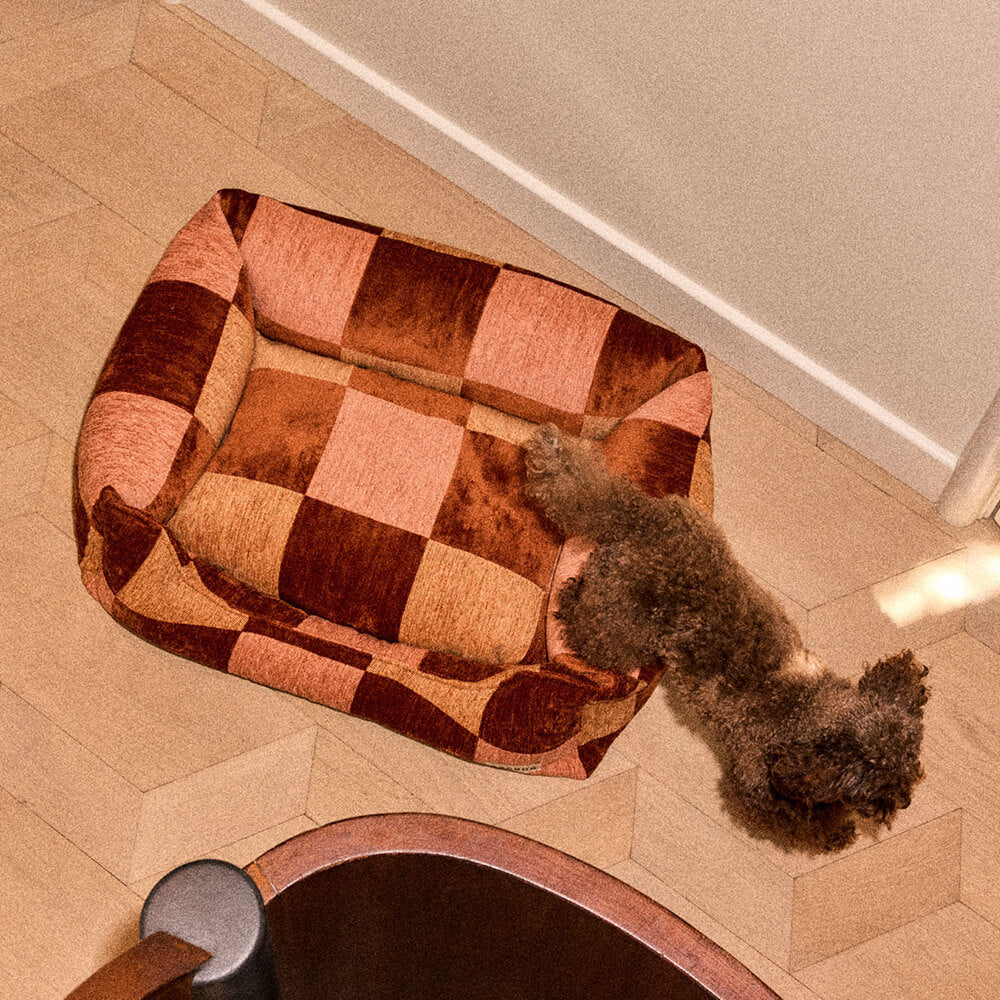 DOGGUO - Ethnic sofa hondenmand - Brown/Beige/Peach