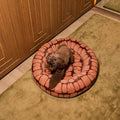 DOGGUO - Ethnic ronde hondenmand - Beige/Peach
