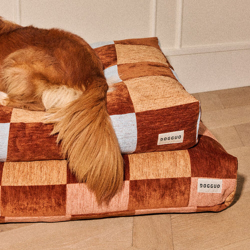 DOGGUO - Block hondenmand - Brown/Beige/Peach