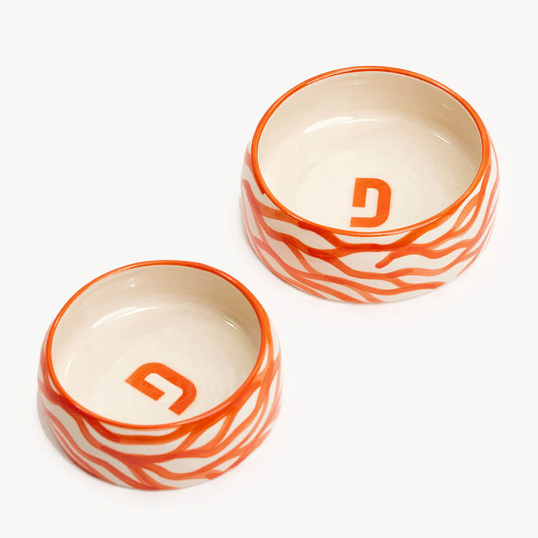 DOGGUO - Zebra Dogbowl - Orange / Sand