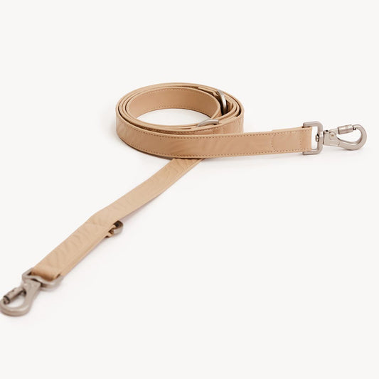 DOGGUO - Vegan Leather Leash - Zebra - Beige