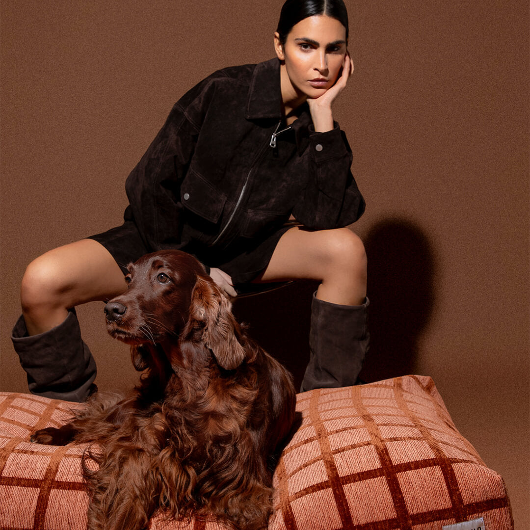 DOGGUO - Check hondenmand - Mokka/Bruin