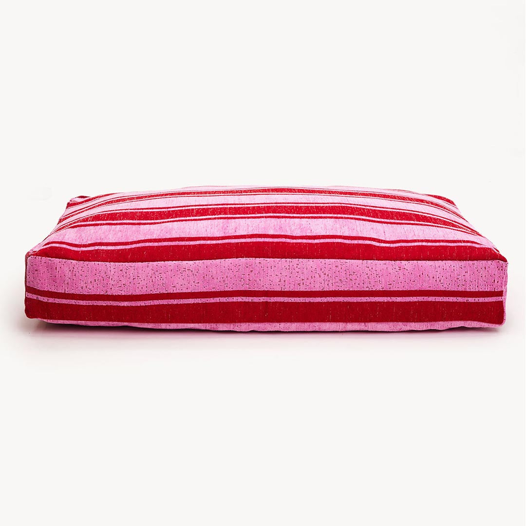 DOGGUO - Stripe Dog Bed - Red / Pink