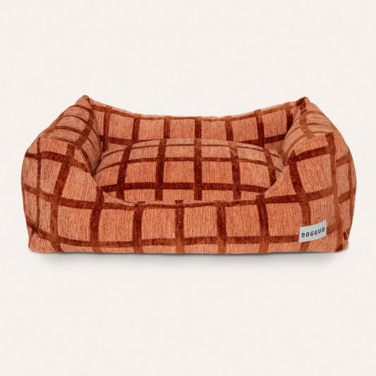 DOGGUO - Check sofa hondenmand - Mokka/Bruin