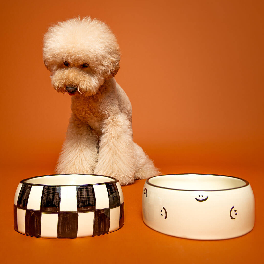 DOGGUO - Block Dogbowl - Black / Beige