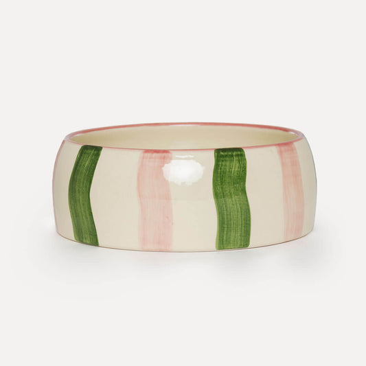 DOGGUO - Stripe Dogbowl - Pink / Green