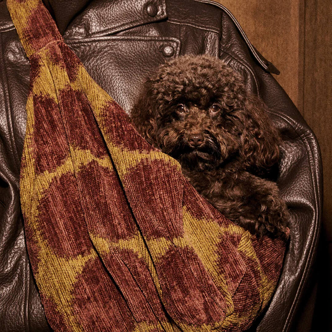 DOGGUO - Stip Draagtas - Bruin/Groen