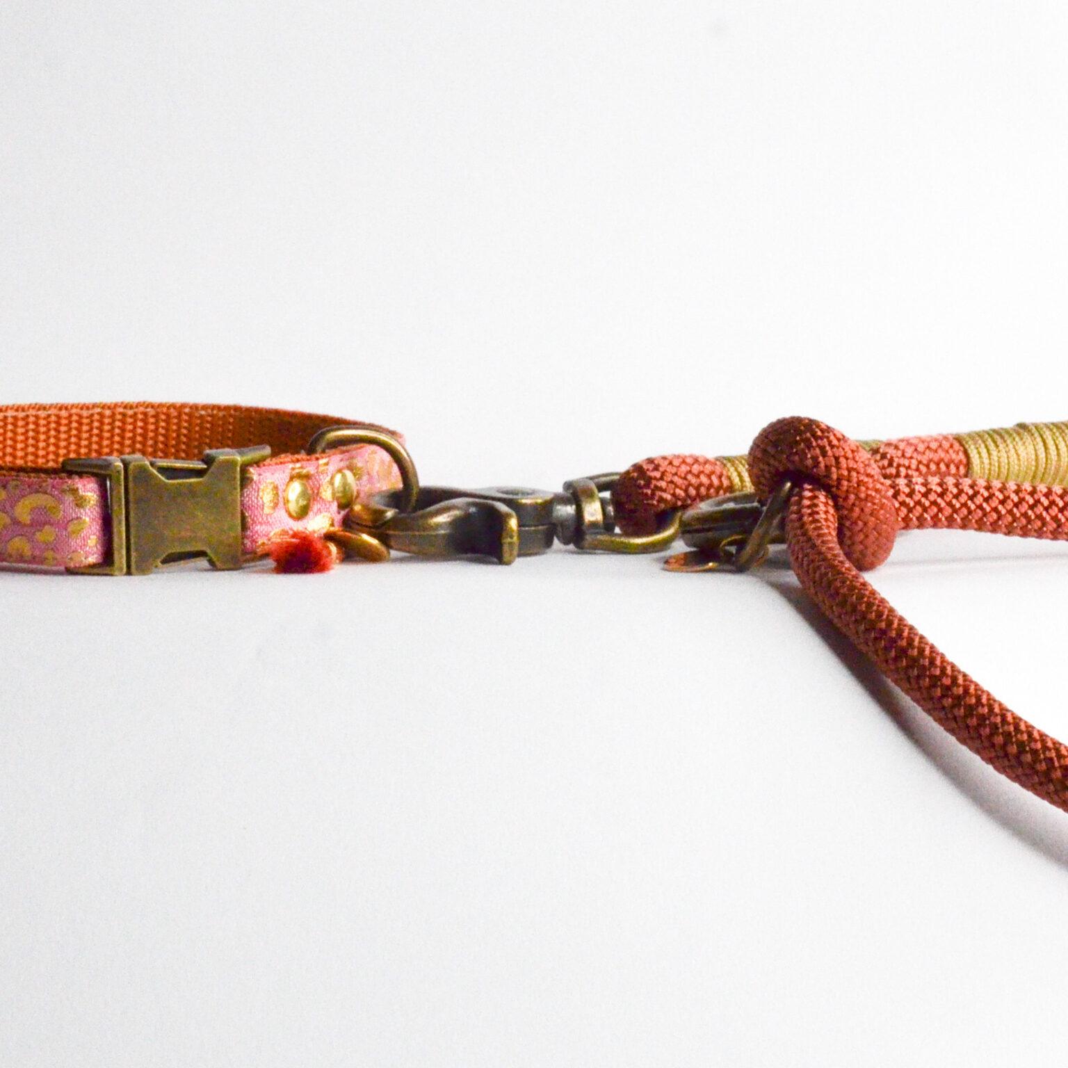 Rockxdogs - Halsband Go wild! - Luipaard Roze Goud