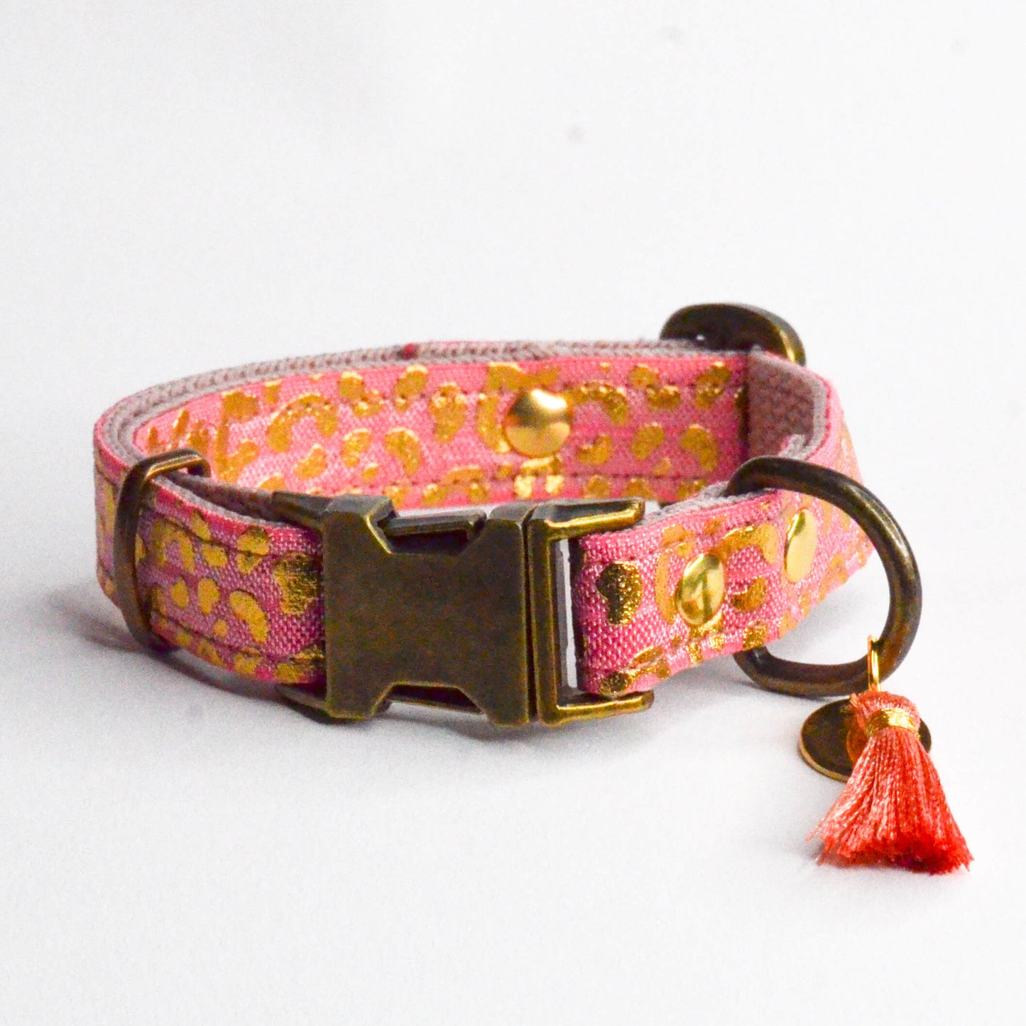 Rockxdogs - Halsband Go wild! - Luipaard Roze Goud