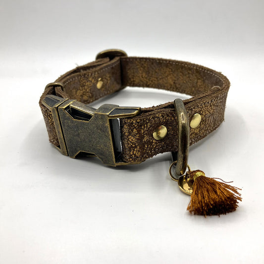 Rockxdogs - Leren halsband Cappuccina