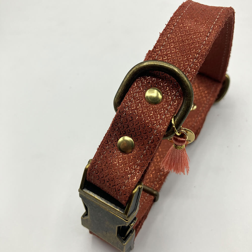 Rockxdogs - Leren halsband Bella Rosa