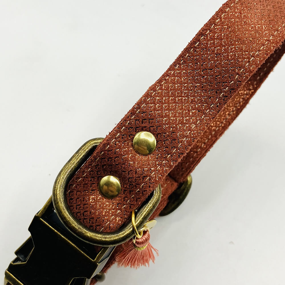 Rockxdogs - Leren halsband Bella Rosa
