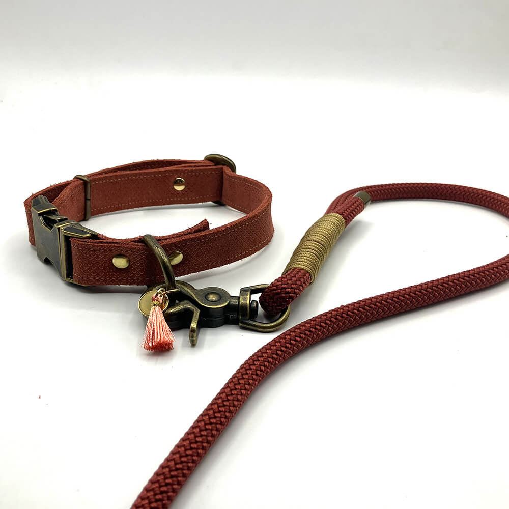 Rockxdogs - Leren halsband Bella Rosa