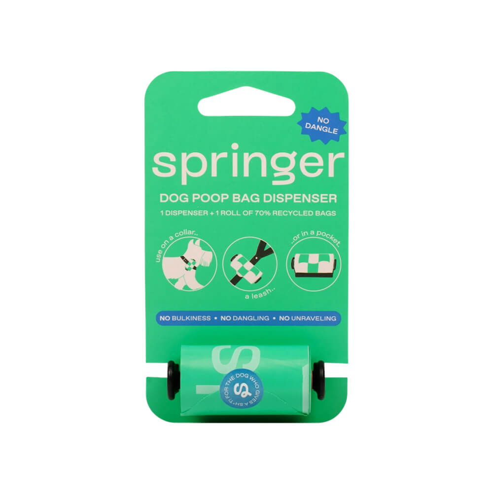 Springer - Dog Poop Bag Dispenser + Roll - Black