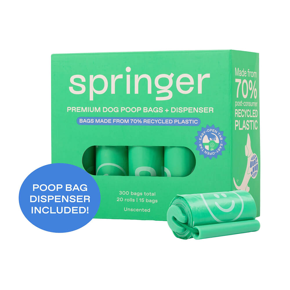 Springer - Premium Dog Poop Bags - 20 Rolls + Dispenser