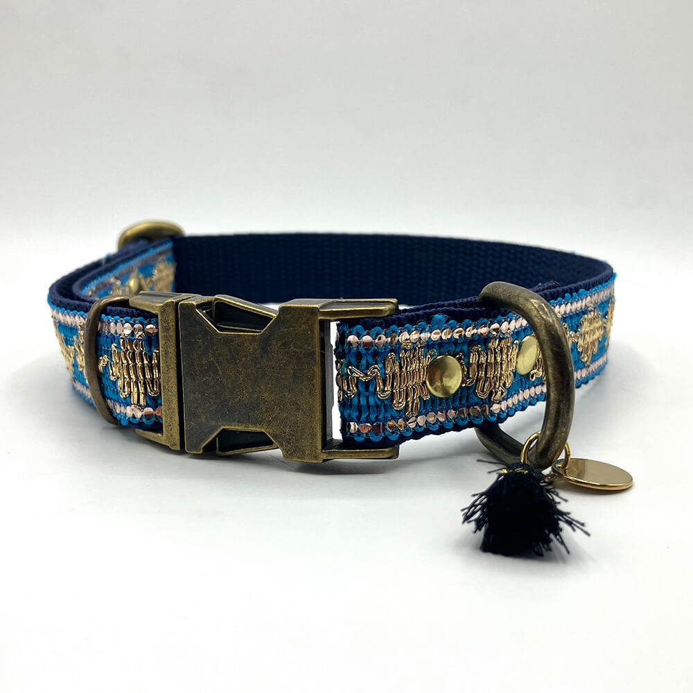 Rockxdogs - Halsband Glitter up! - Bright Blue