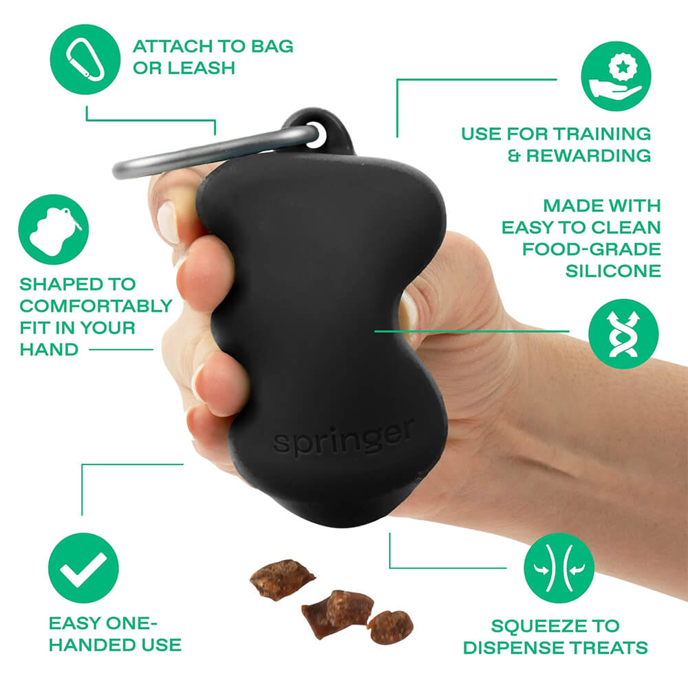 Springer - The Silicone Dog Treat Dispenser - Black