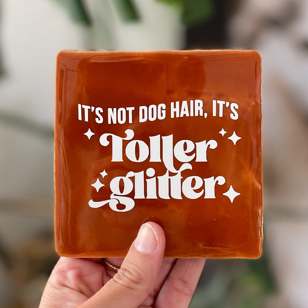 Quote Tegel - It's not dog hair, it's Toller glitter - 10 x 10 cm