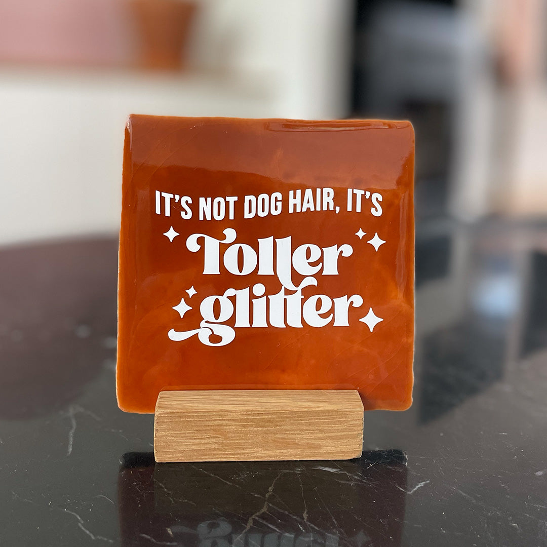  Quote Tegel - It's not dog hair, it's Toller glitter - 10 x 10 cm