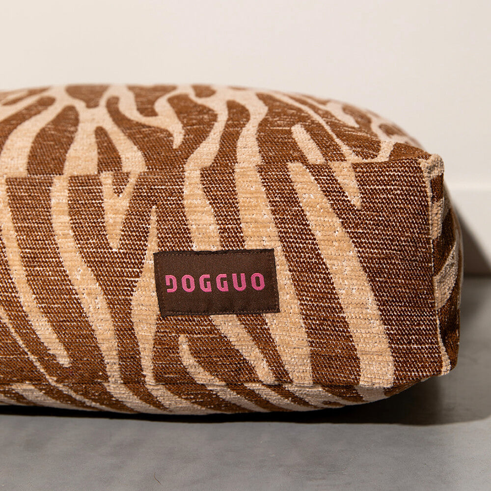 DOGGUO - Zebra Dog Bed - Brown / Beige