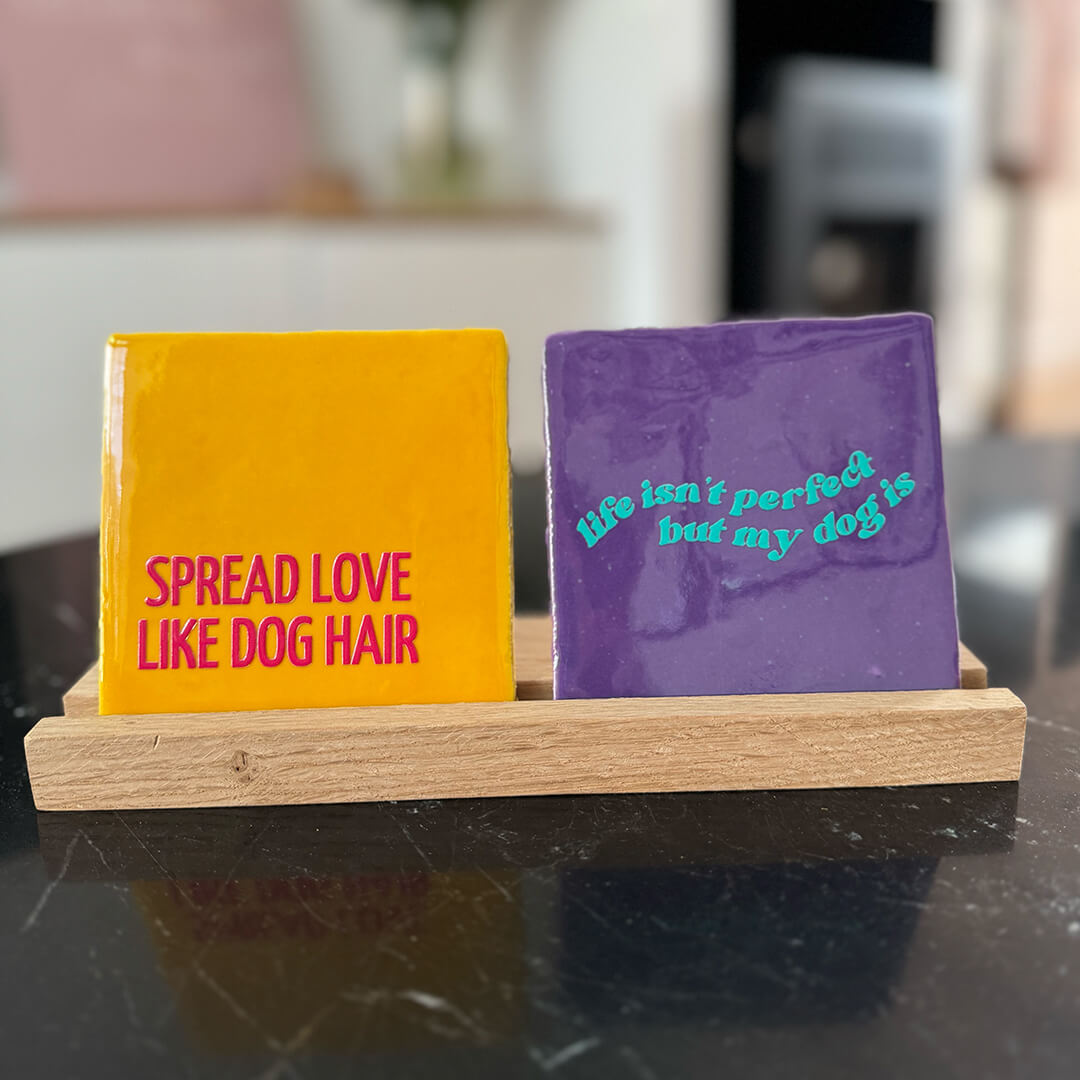 Quote Tegel - Spread love like dog hair - 10x10 cm