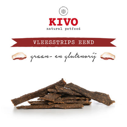 Kivo Petfood Vleesstrips Eend - 200 gram