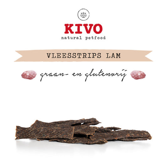 Kivo Petfood Vleesstrips Lam - 200 gram