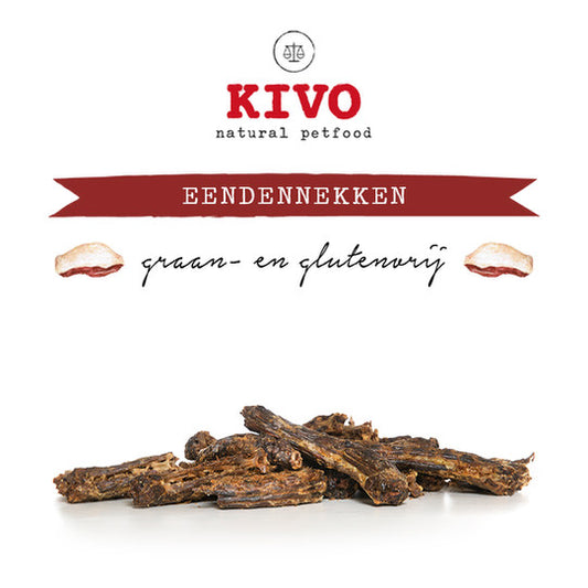 Kivo Petfood Eendennekken - 500 gram
