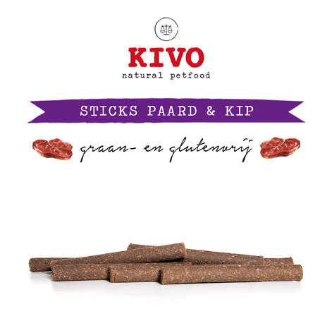 Kivo Petfood Sticks Paard & Kip - 10 stuks