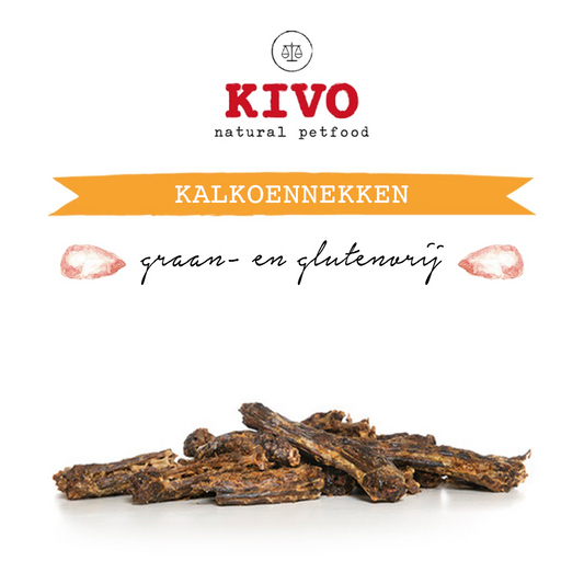 Kivo Petfood Kalkoennekken - 250 gram