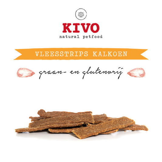 Kivo Petfood Vleesstrips Kalkoen - 200 gram