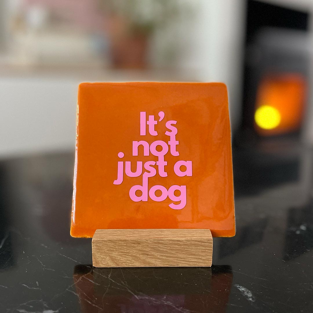 Quote Tegel - It's not just a dog - 10 x 10 cm