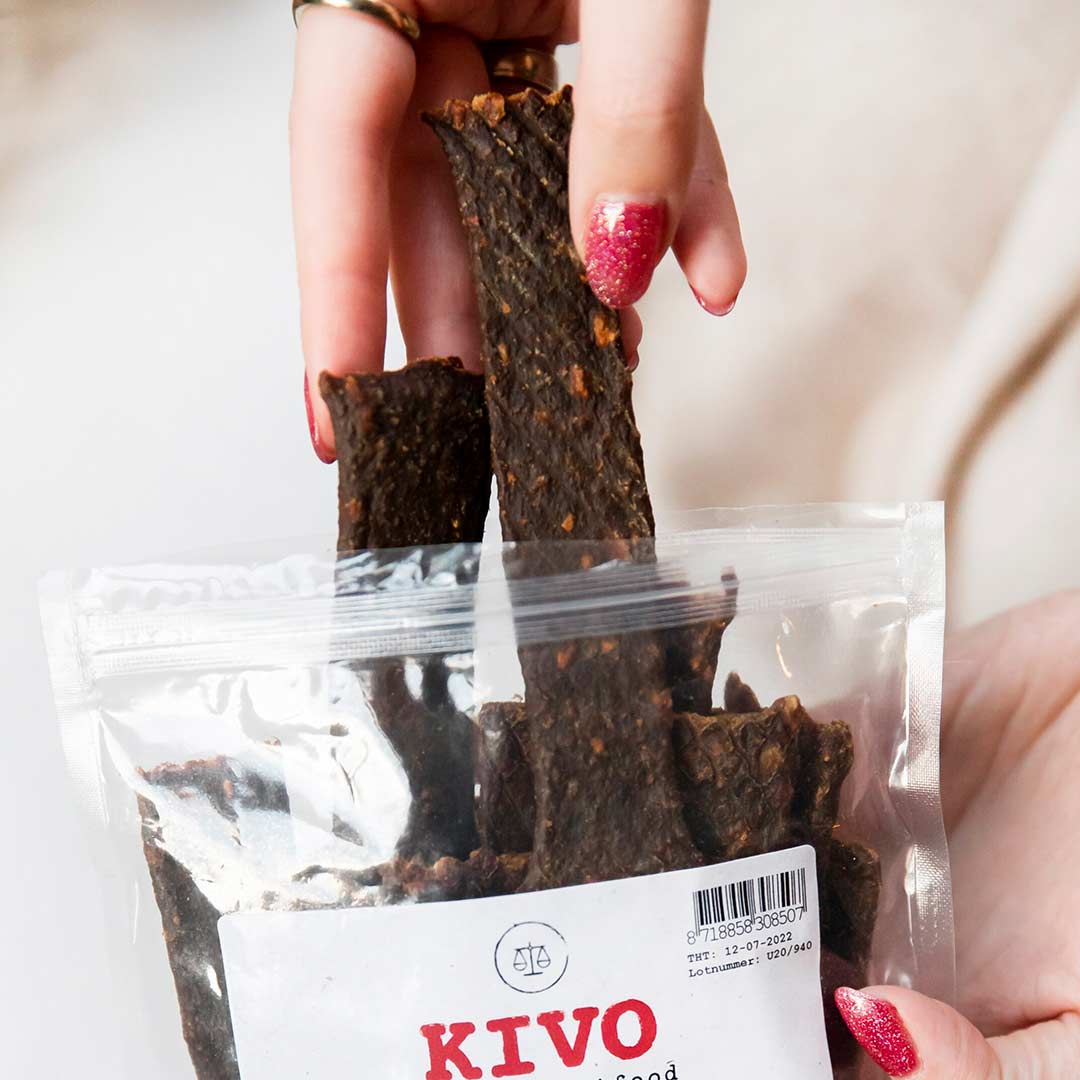 Kivo Petfood Vleesstrips Hert - 200 gram