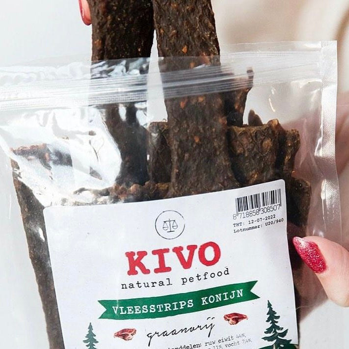 Kivo Petfood Vleesstrips Konijn - 200 gram